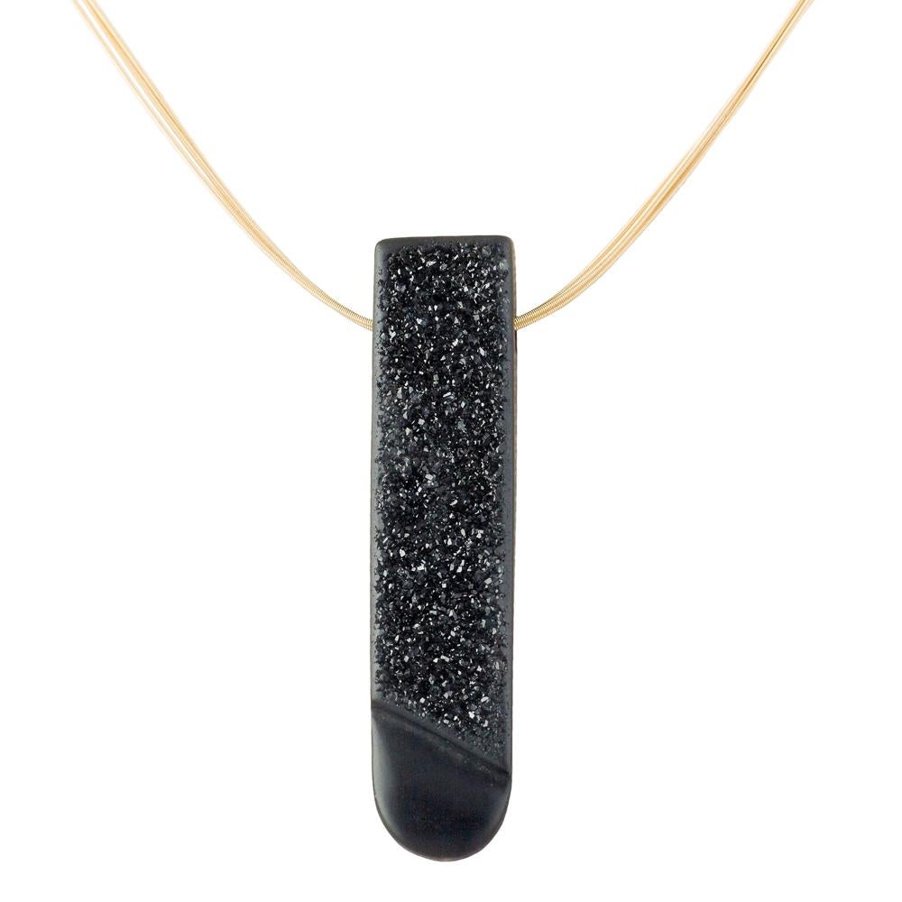 Contemporary Dieter Lorenz Black Onyx and Gold Necklace  For Sale