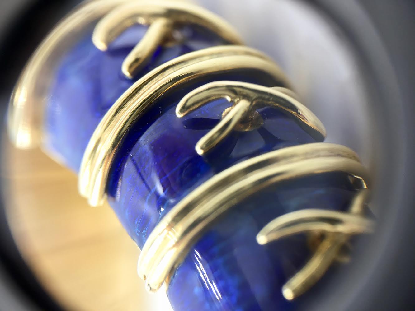 18 Karat Gold and Blue Enamel Michael Gates Bracelet In Good Condition In Pikesville, MD