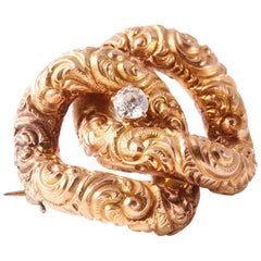 18 Karat Gold and Diamond Vintage Brooch