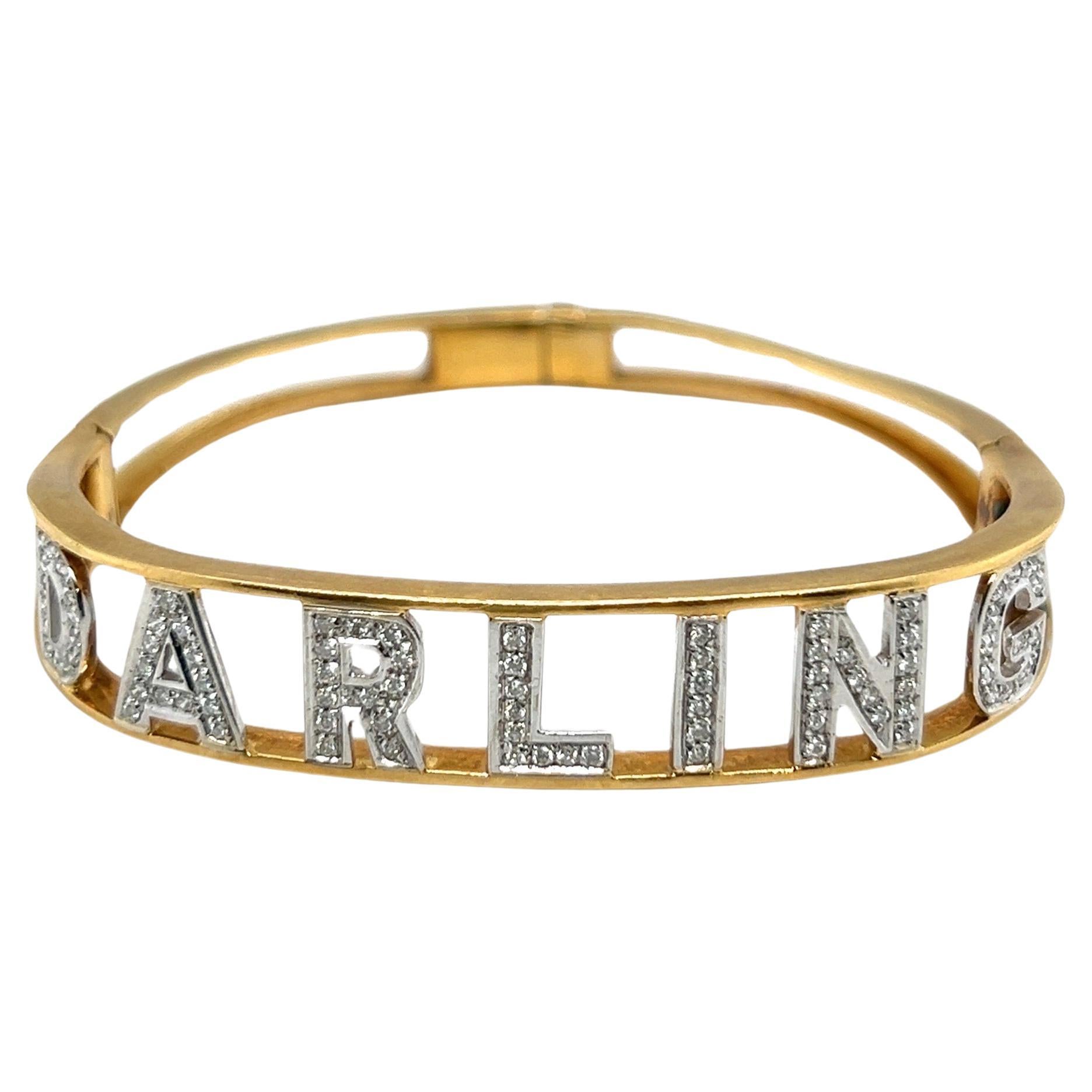 18 Karat Gold and Diamond "Darling" Bangle