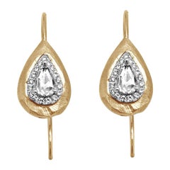 18 Karat Gold and Diamond Earrings with 1 Carat Diamonds