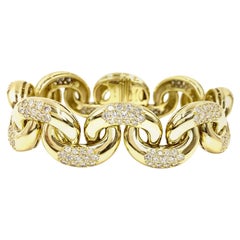 18 Karat Gold and Diamond Large Linked Bracelet 7.29 Carat TW