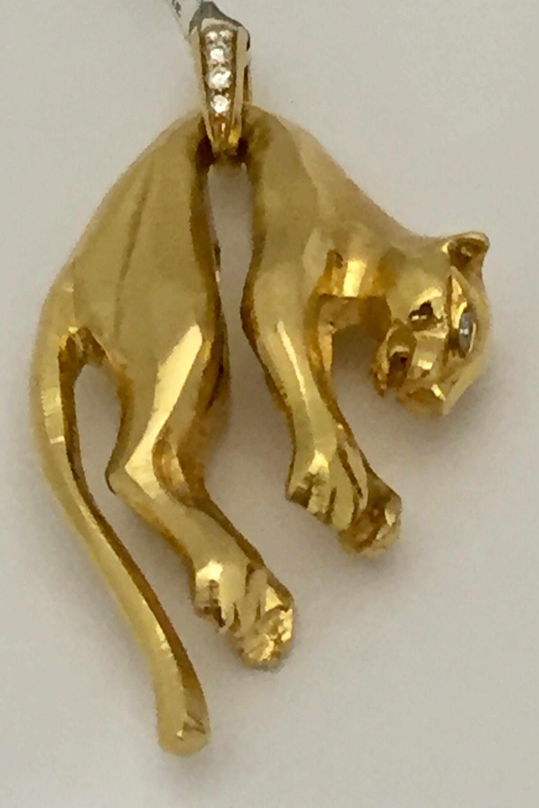 18 Karat Gold and Diamond 'Panthère' Pendant from Cartier 4