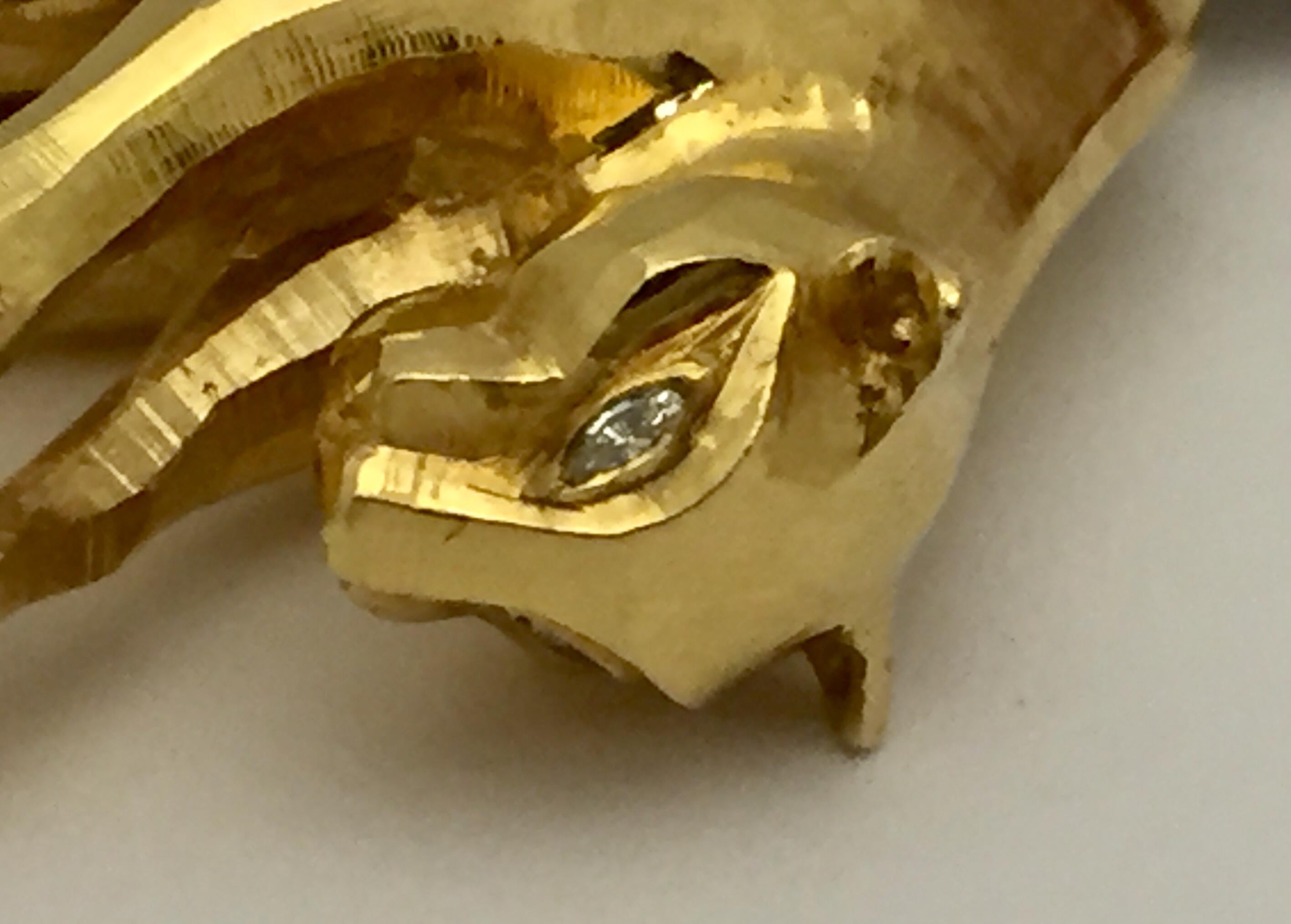 Contemporary 18 Karat Gold and Diamond 'Panthère' Pendant from Cartier