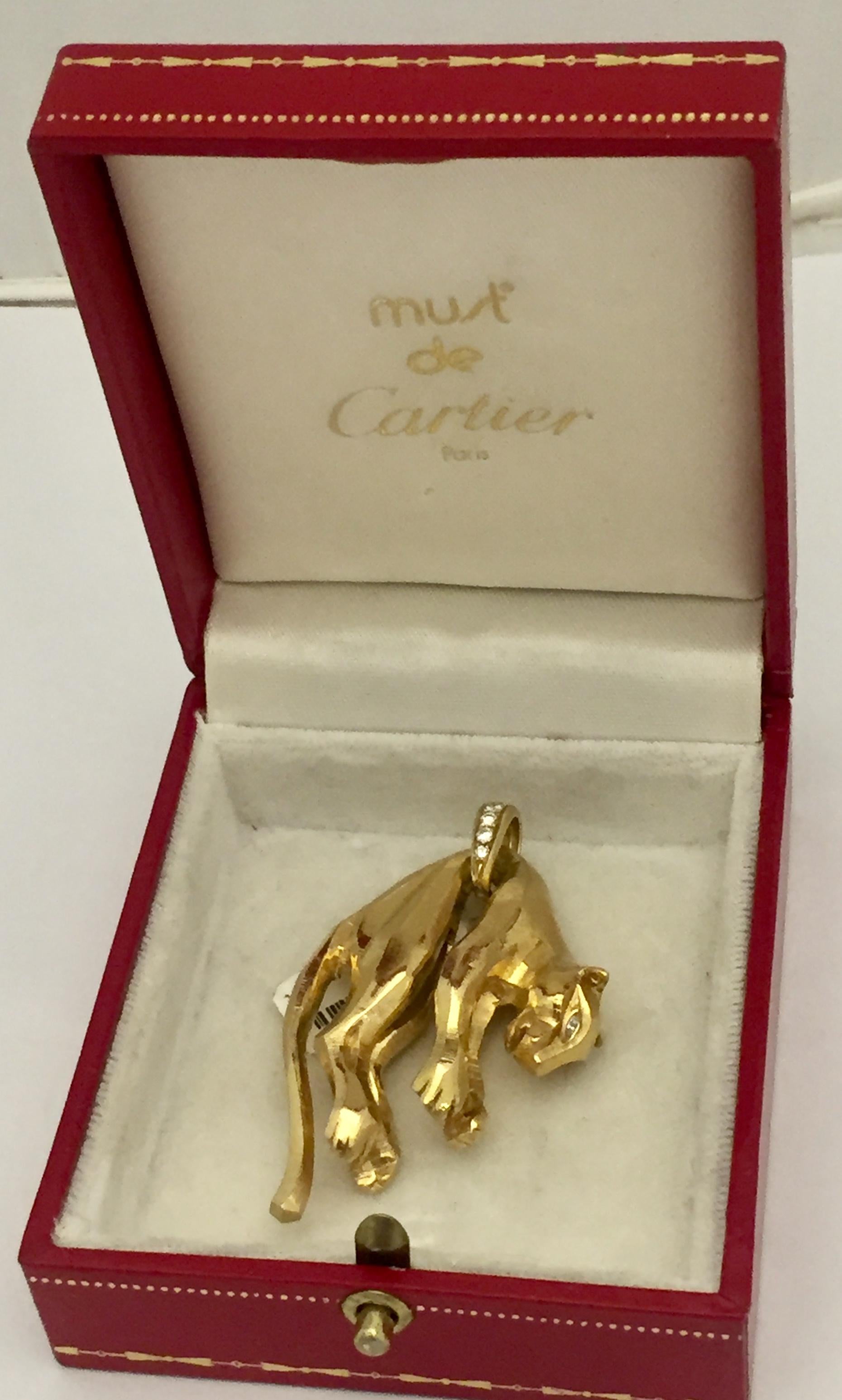 18 Karat Gold and Diamond 'Panthère' Pendant from Cartier 1