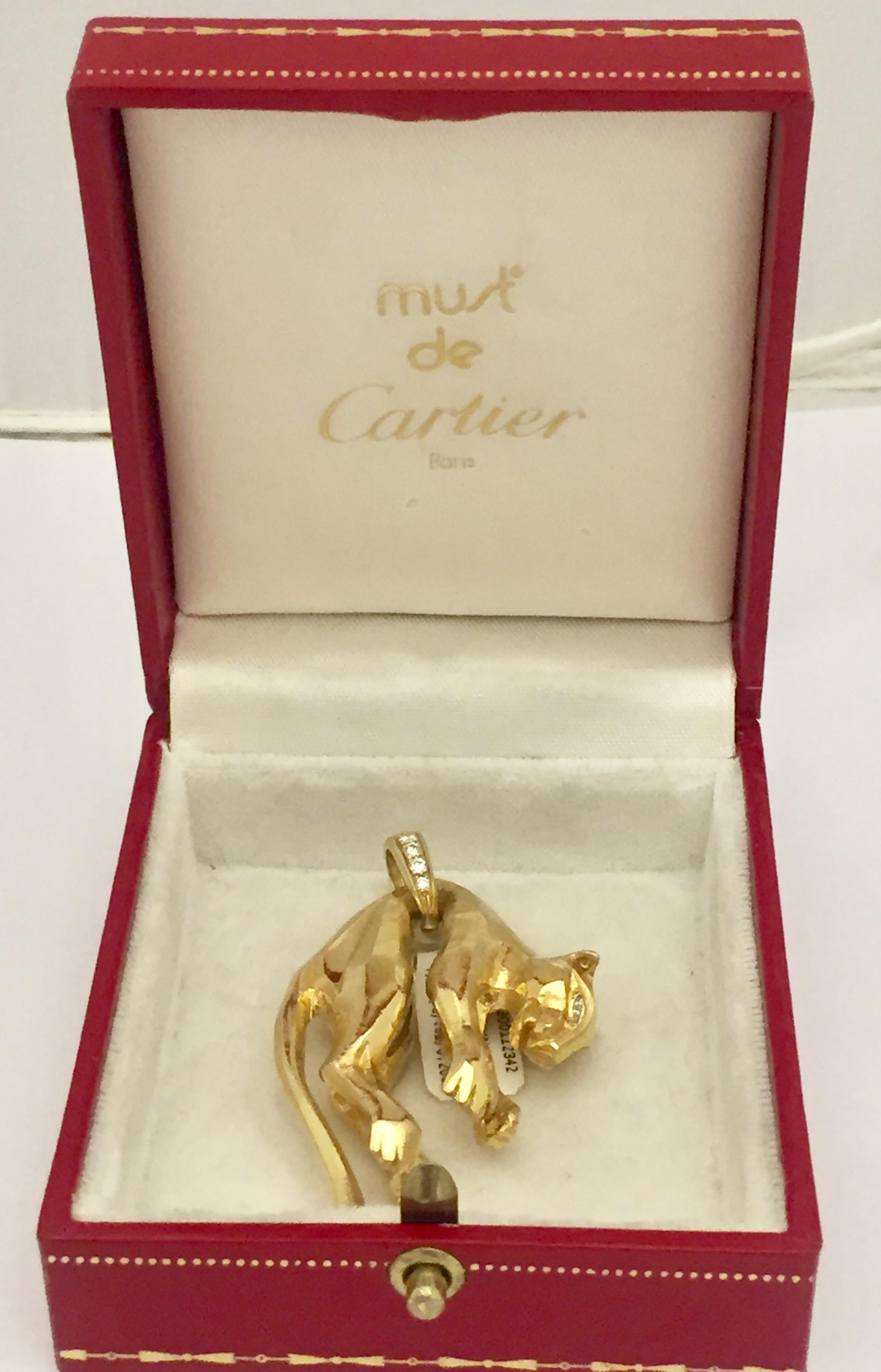 18 Karat Gold and Diamond 'Panthère' Pendant from Cartier 2