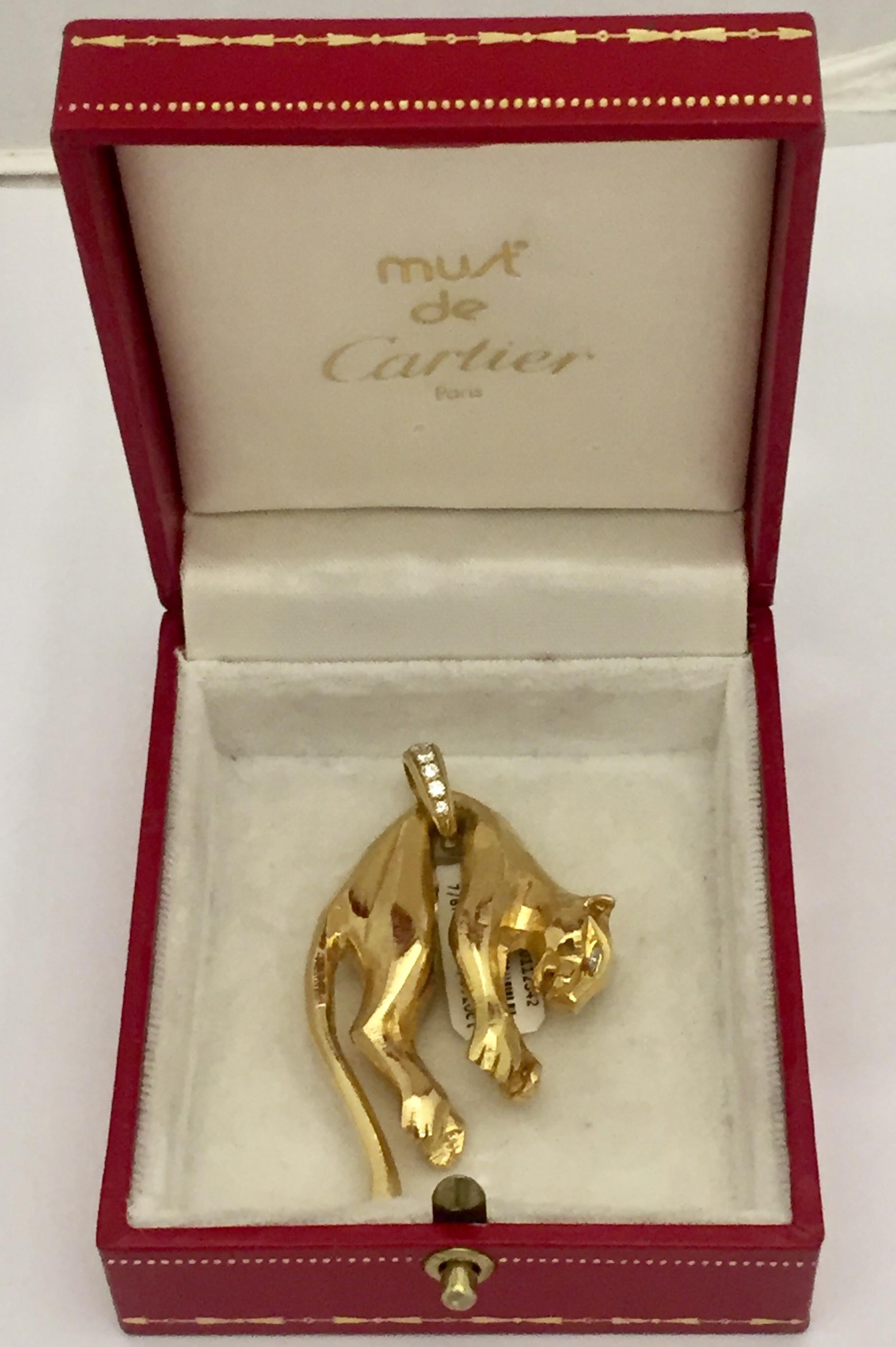 18 Karat Gold and Diamond 'Panthère' Pendant from Cartier 3