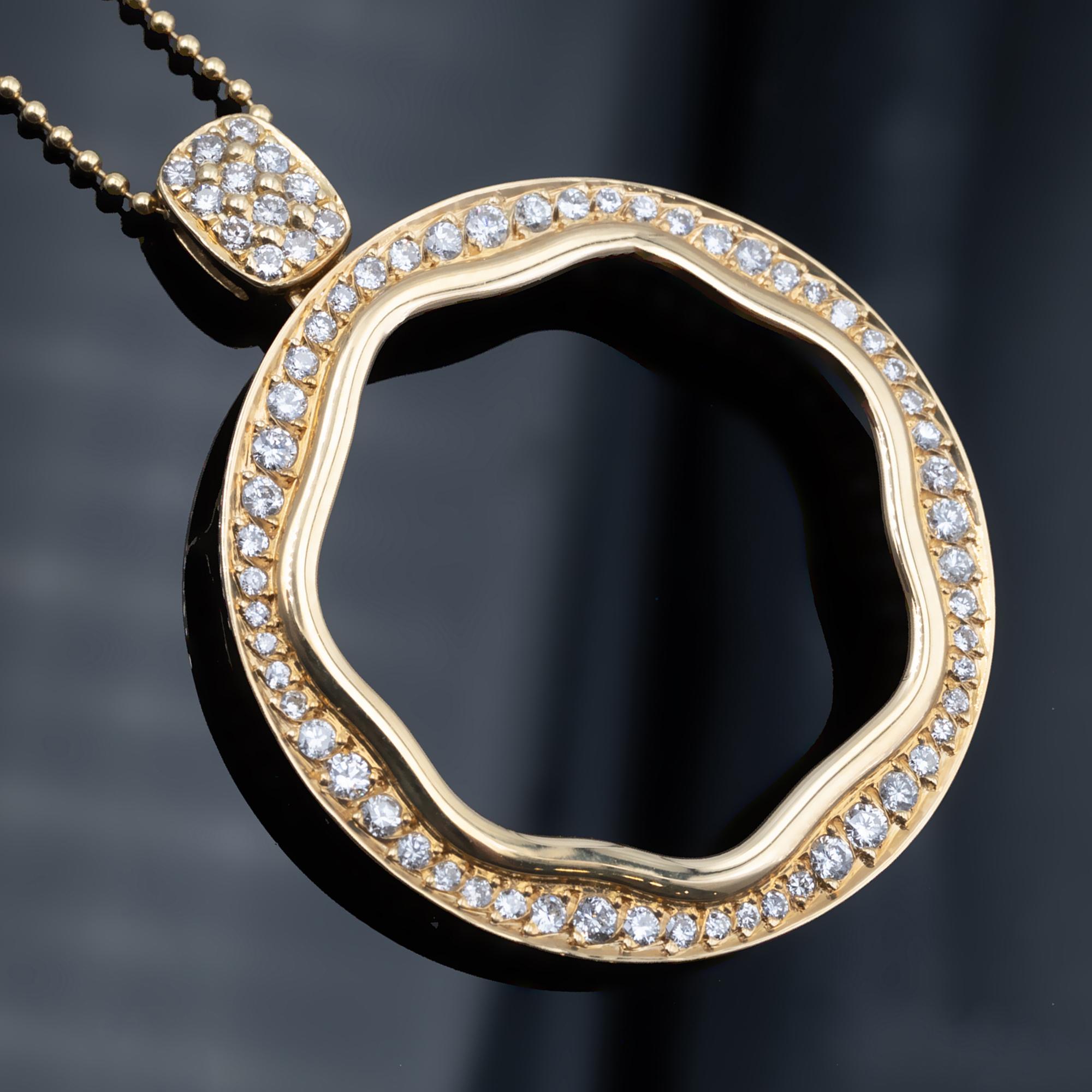 Women's 18-Karat Gold and Diamond Pendant Necklace For Sale