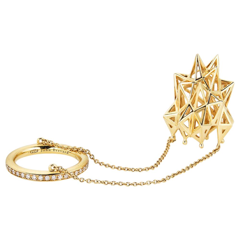 18 Karat Gold and Diamond Stella Thimble Ring For Sale