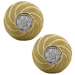 18 Karat Gold and Diamond Stud Earrings