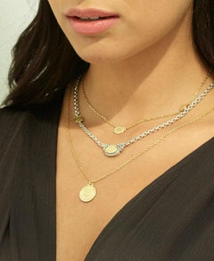 18 Karat Gold and Diamond "We shall never part" Ottoman Coin Necklace