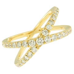 18 Karat Gold and Diamond X Crossover Ring by Campanelli & Pear