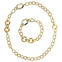 18 Karat Gold und Diamanten Kette und Armband Set