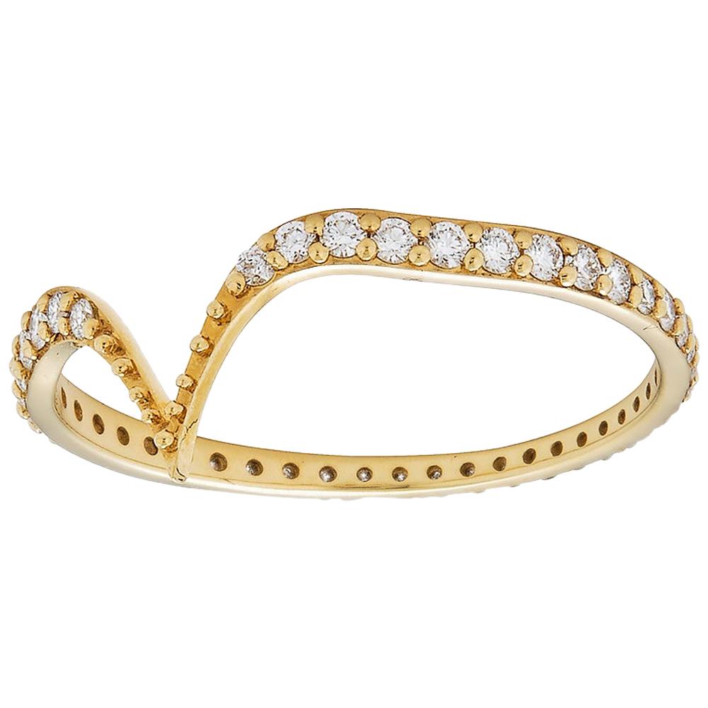 18 Karat Gold and Diamonds Fabri Stackable Ring