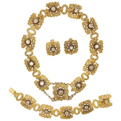 18 Karat Gold and Diamonds Original 1930s Buccellati Set