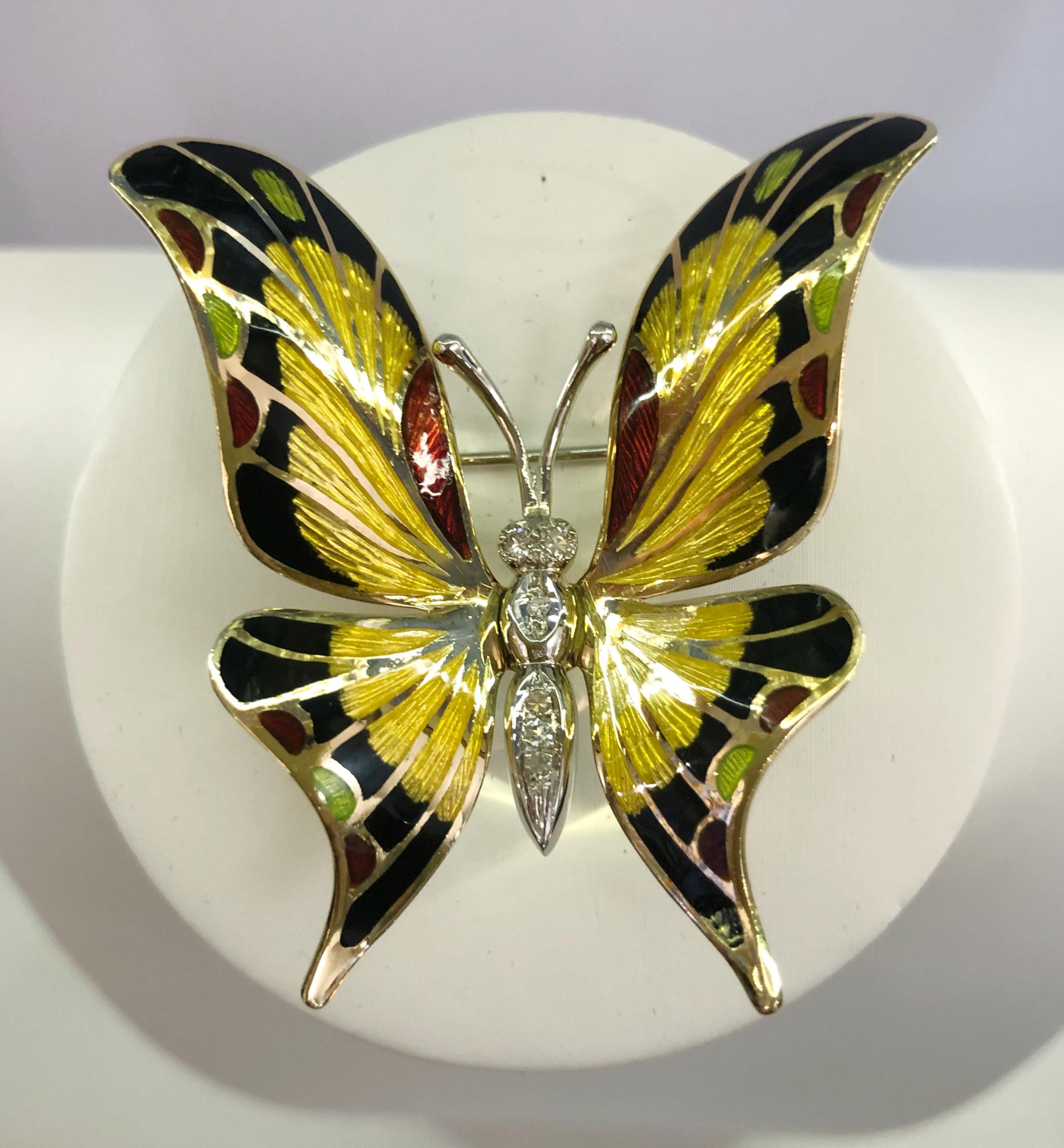 fantastical enameled brooch