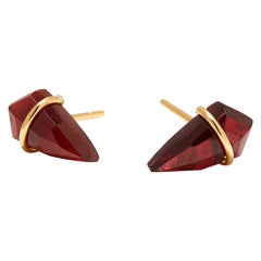 18 Karat Gold and Garnet Earrings