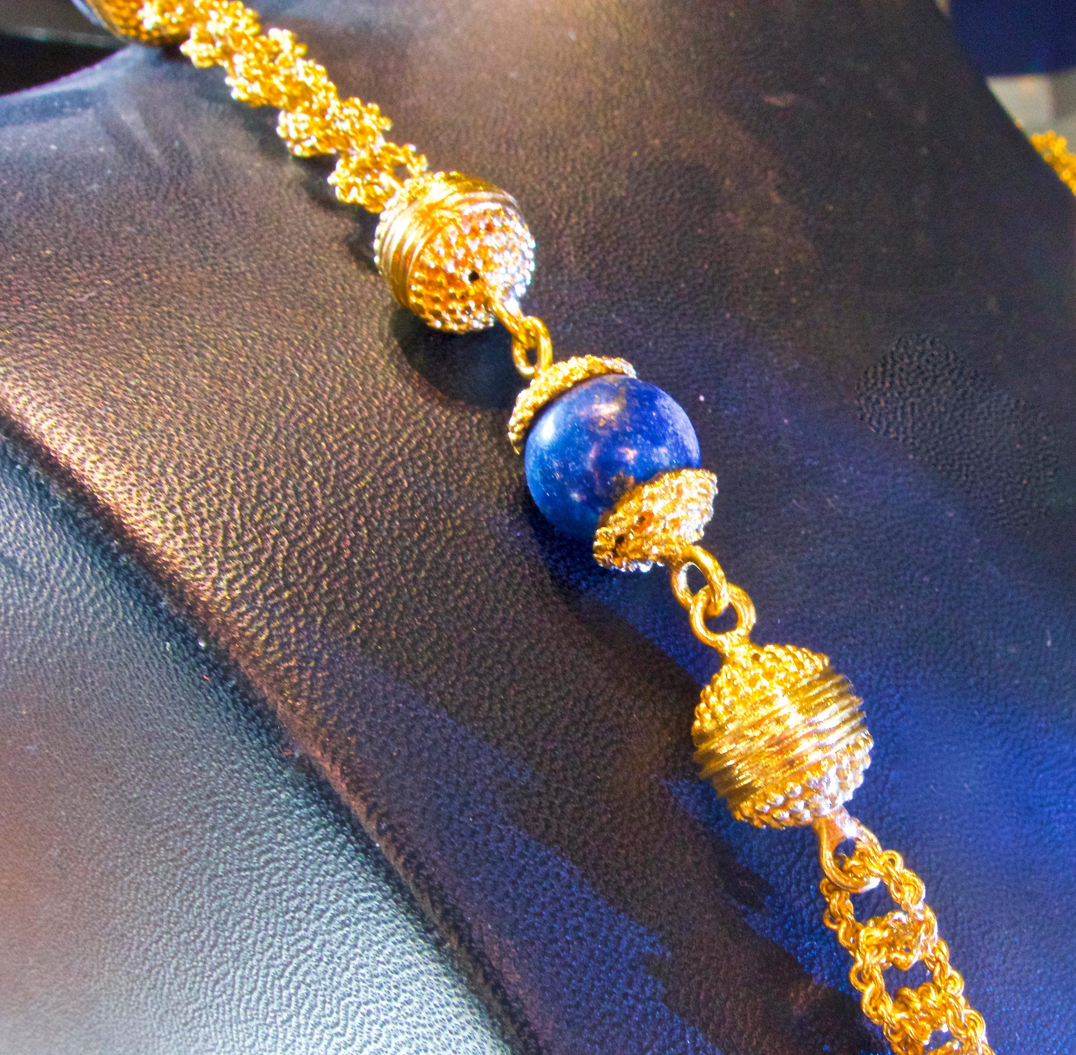 18 Karat Gold and Lapis Necklace 1