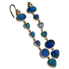 18 Karat Gold and Opal Hanging Earrings