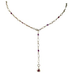 18 Karat Gold and Ruby Chain Necklace