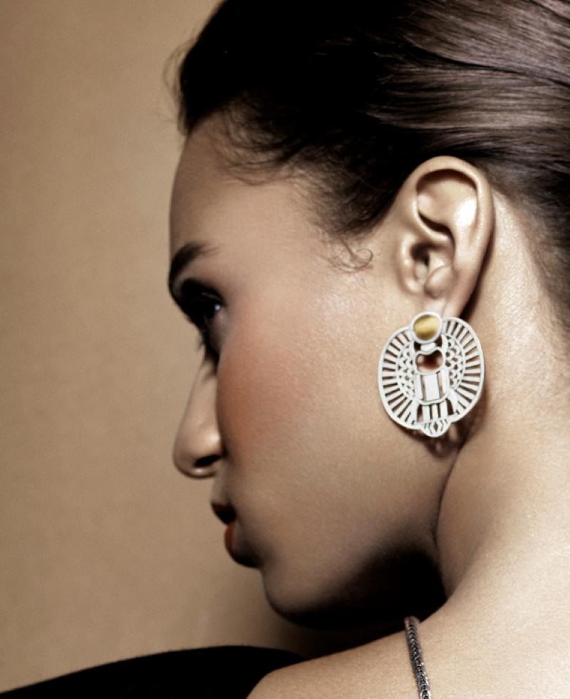 scarab earrings gold
