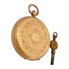 18 Karat Gold Antique Key-Wind Ladies Pocket Watch