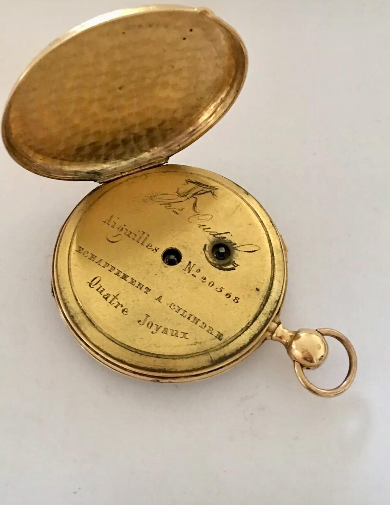 Antike Quarz-Repeater-Taschenuhr aus 18 Karat Gold für Damen oder Herren im Angebot