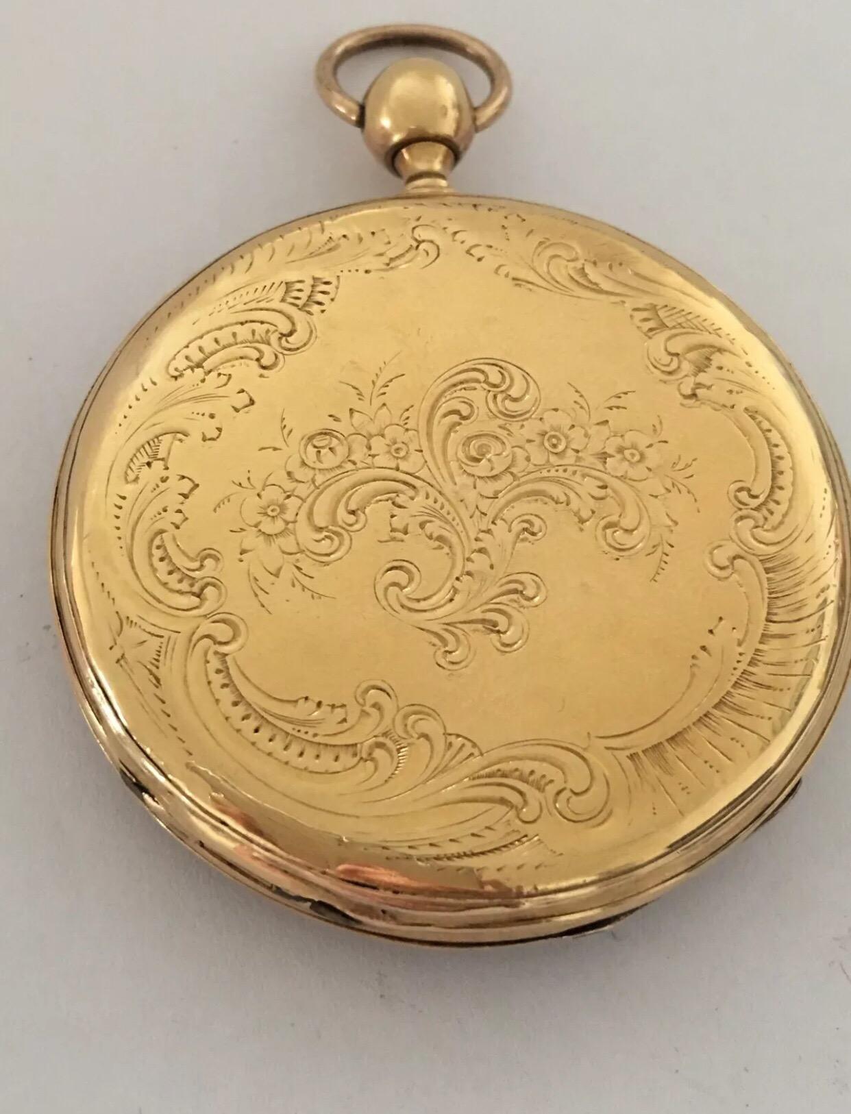 18 Karat Gold Antique Quarter Repeater Pocket Watch For Sale 1