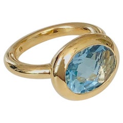18 Karat Gold Aqua Marine Ring