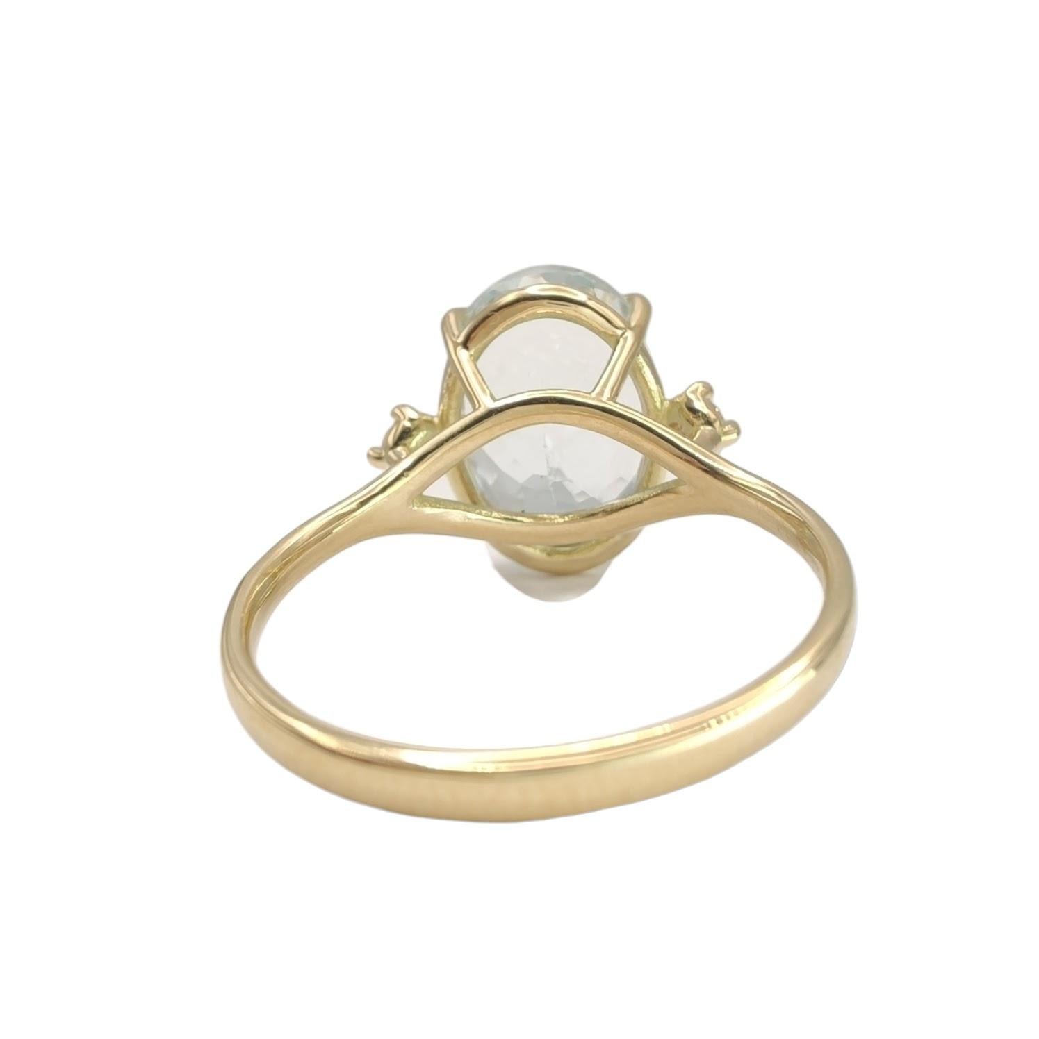 18 karat Gold Aquamarin Ring Diamonds, for weddings, engagements, proposals gift 4