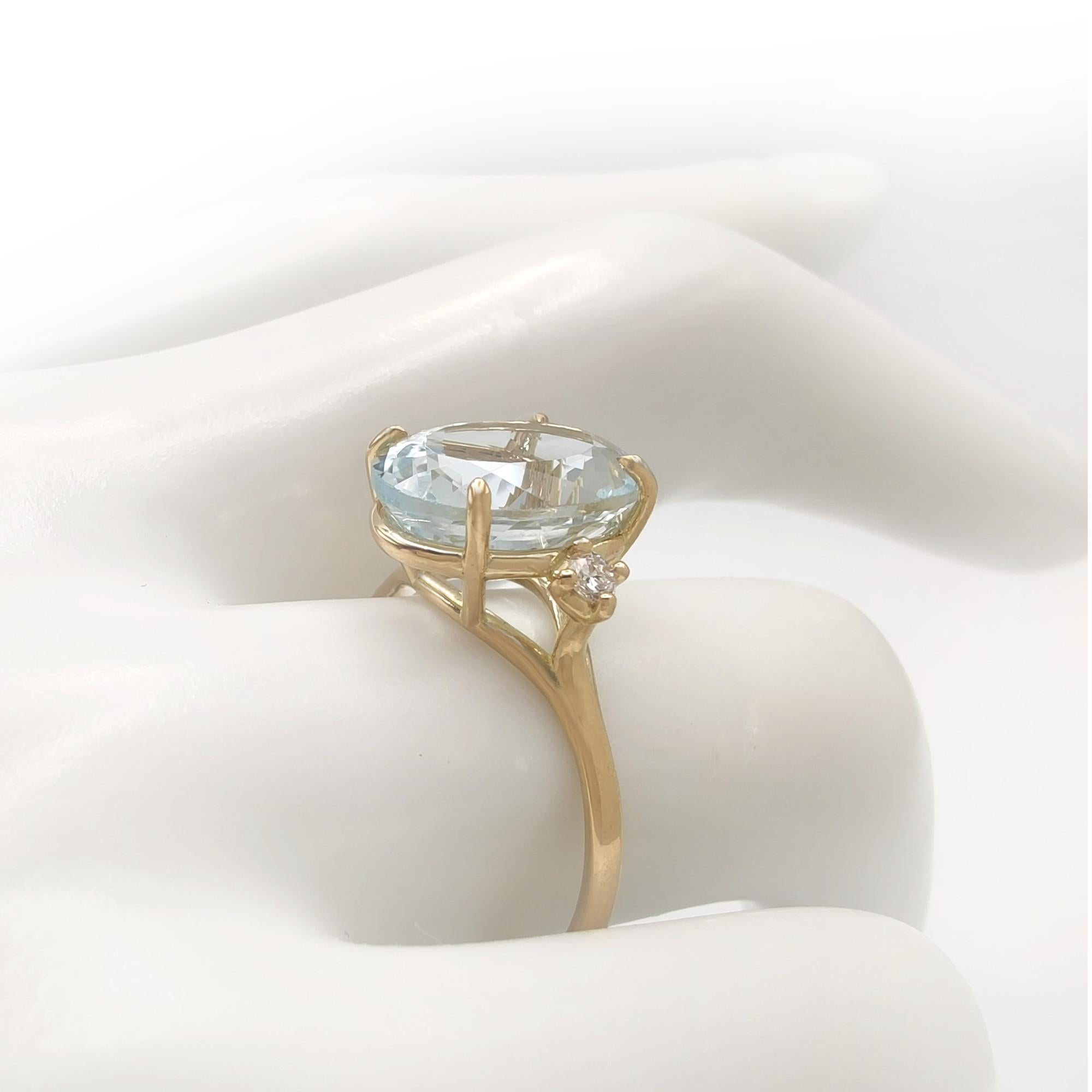18 karat Gold Aquamarin Ring Diamonds, for weddings, engagements, proposals gift 8