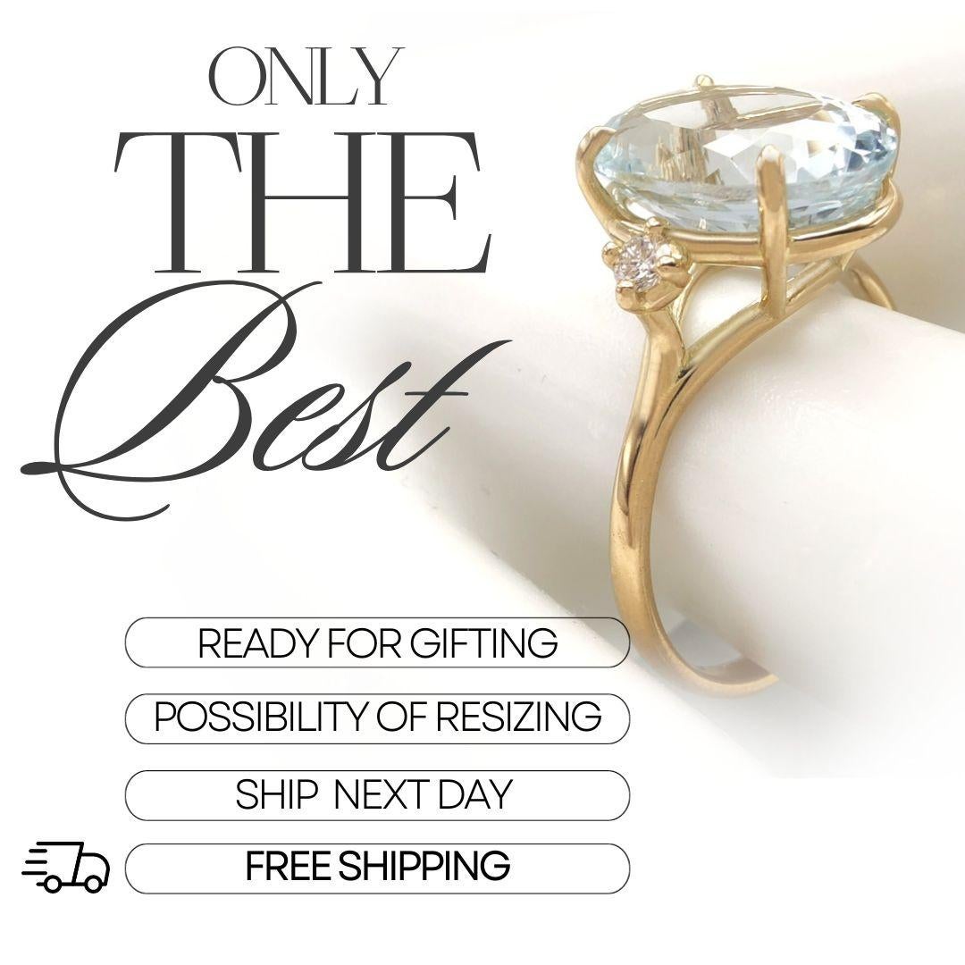 Contemporary 18 karat Gold Aquamarin Ring Diamonds, for weddings, engagements, proposals gift