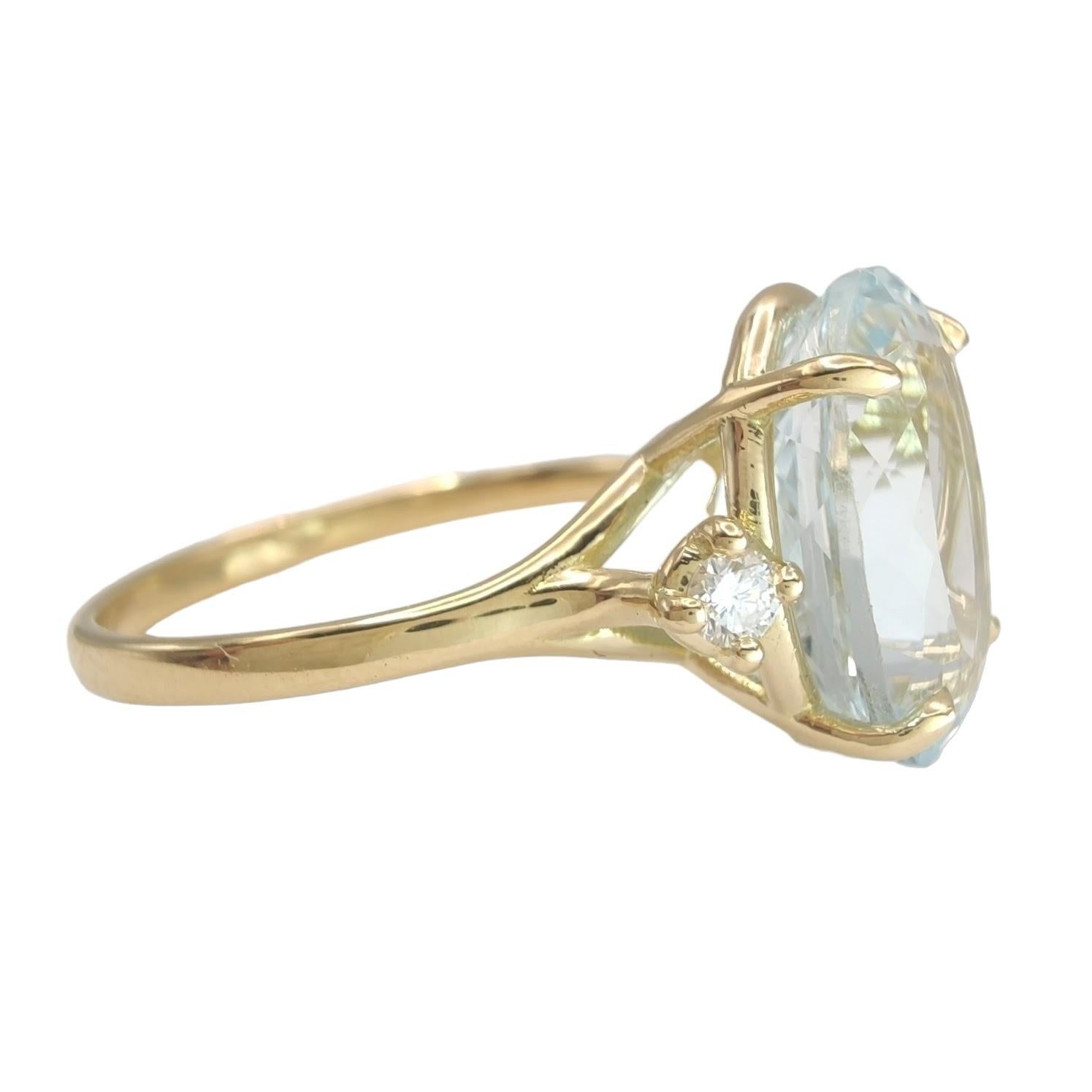 18 karat Gold Aquamarin Ring Diamonds, for weddings, engagements, proposals gift 5