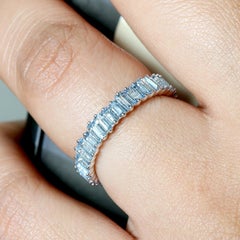 18 Karat Gold Aquamarine Baguette Ring