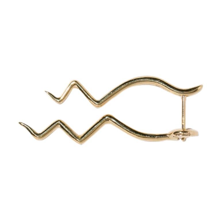 Milamore Fine Jewelry 18 Karat Gold Aquarius Earring For Sale