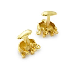 Susan Lister Locke 18 Karat Gold Baby Elephant Cufflinks