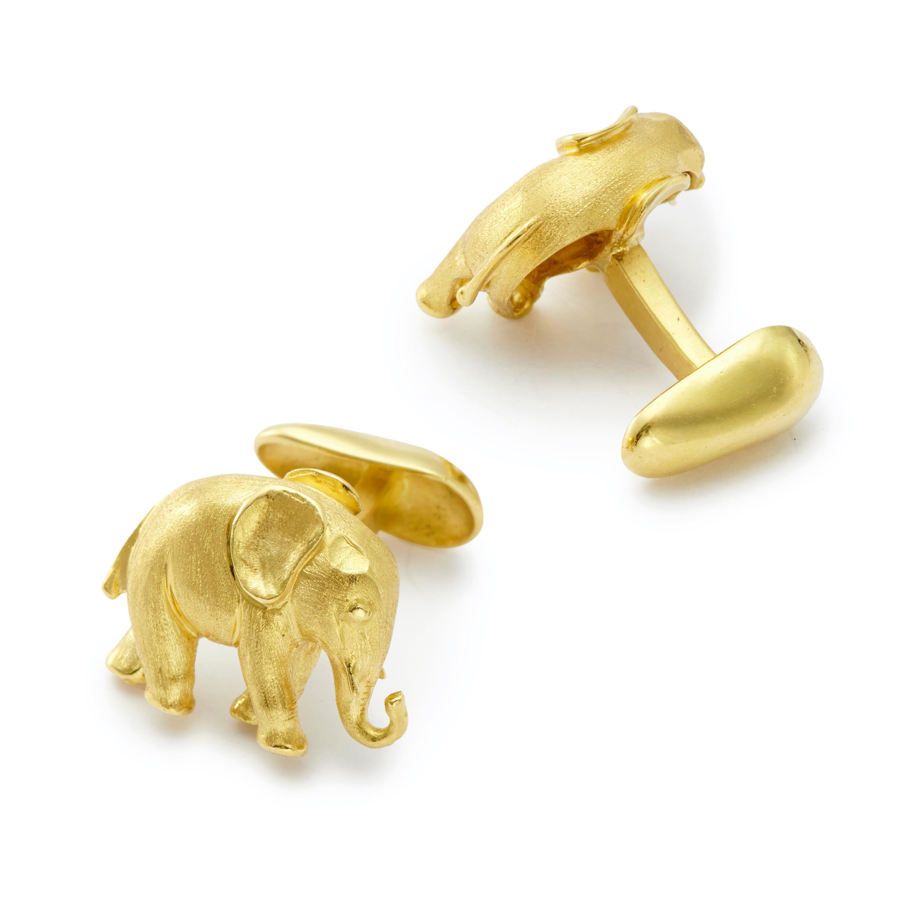 gold elephant cufflinks