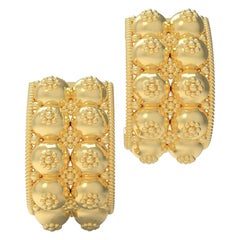 22 Karat Gold Baule Earring Inspired by an Ancient Etruscan Design