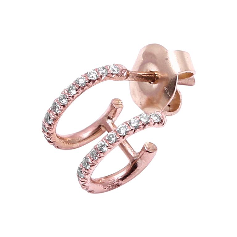 18 Karat Gold Birlliant Cut Diamond Double Ear Cuff Earirng For Sale