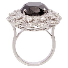 18 Karat Gold Black Diamond Ring