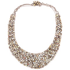 18 Karat Gold Black Rhodium Multi-Color Diamond Necklace