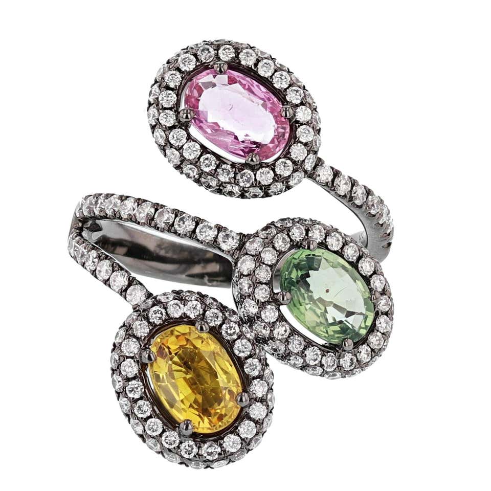 Black Rhodium Color 14 Karat Black Rhodium and Rose Gold Australian Black Opal and Emerald ...