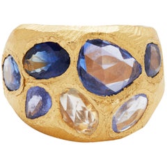 18 Karat Gold Blue Sapphire Cocktail Ring with 5.88 Carats