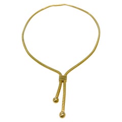18 Karat Gold Bolo-Style Necklace