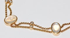 18 Karat Gold Bracelet by Lüth Luth Bijoux, Set with Moonstones and Diamonds