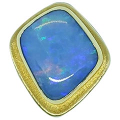 Retro Burle Marx 18 Karat Gold Brazilian Crystal Opal Pendant or Brooch