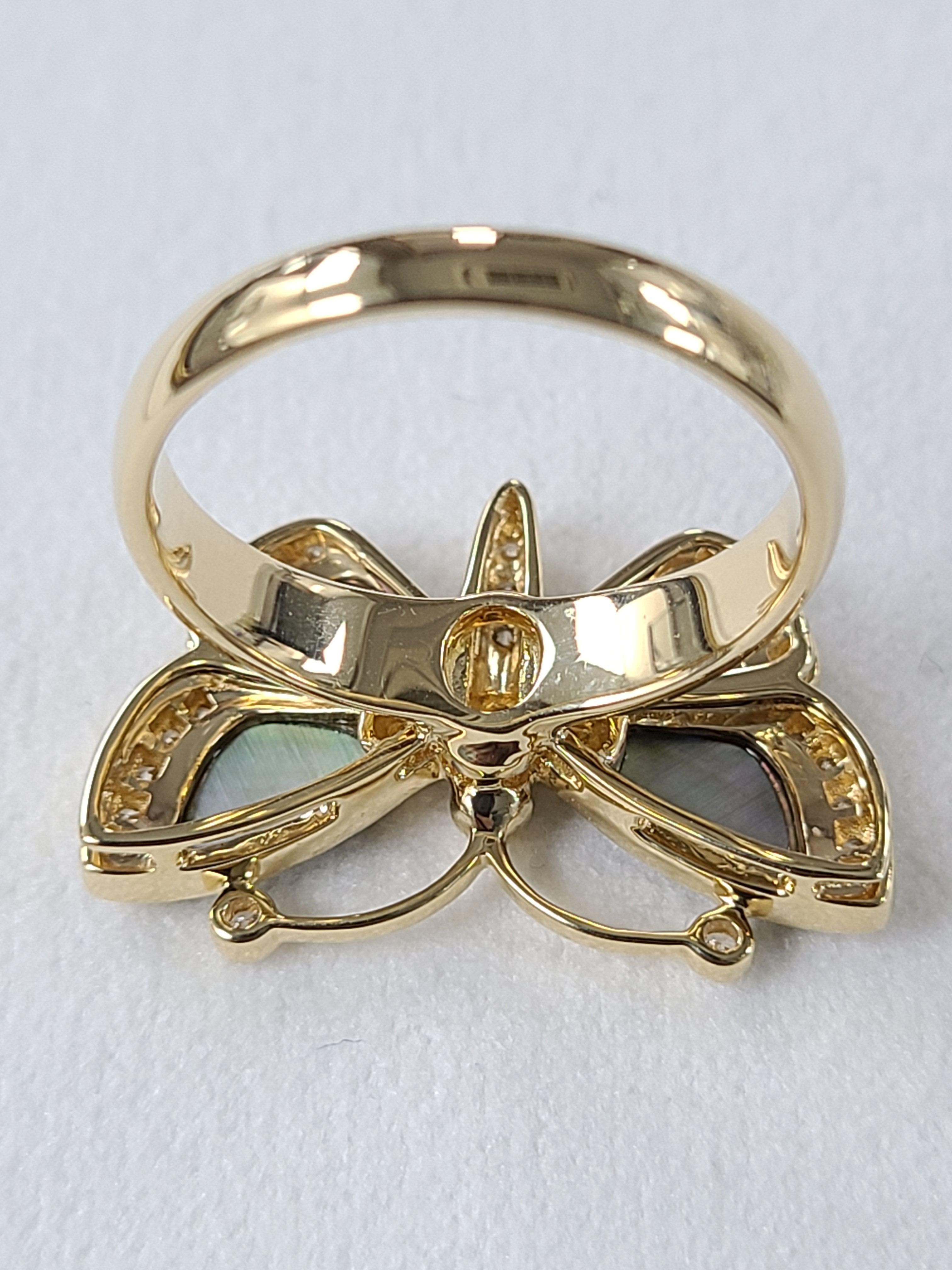 18k gold butterfly ring