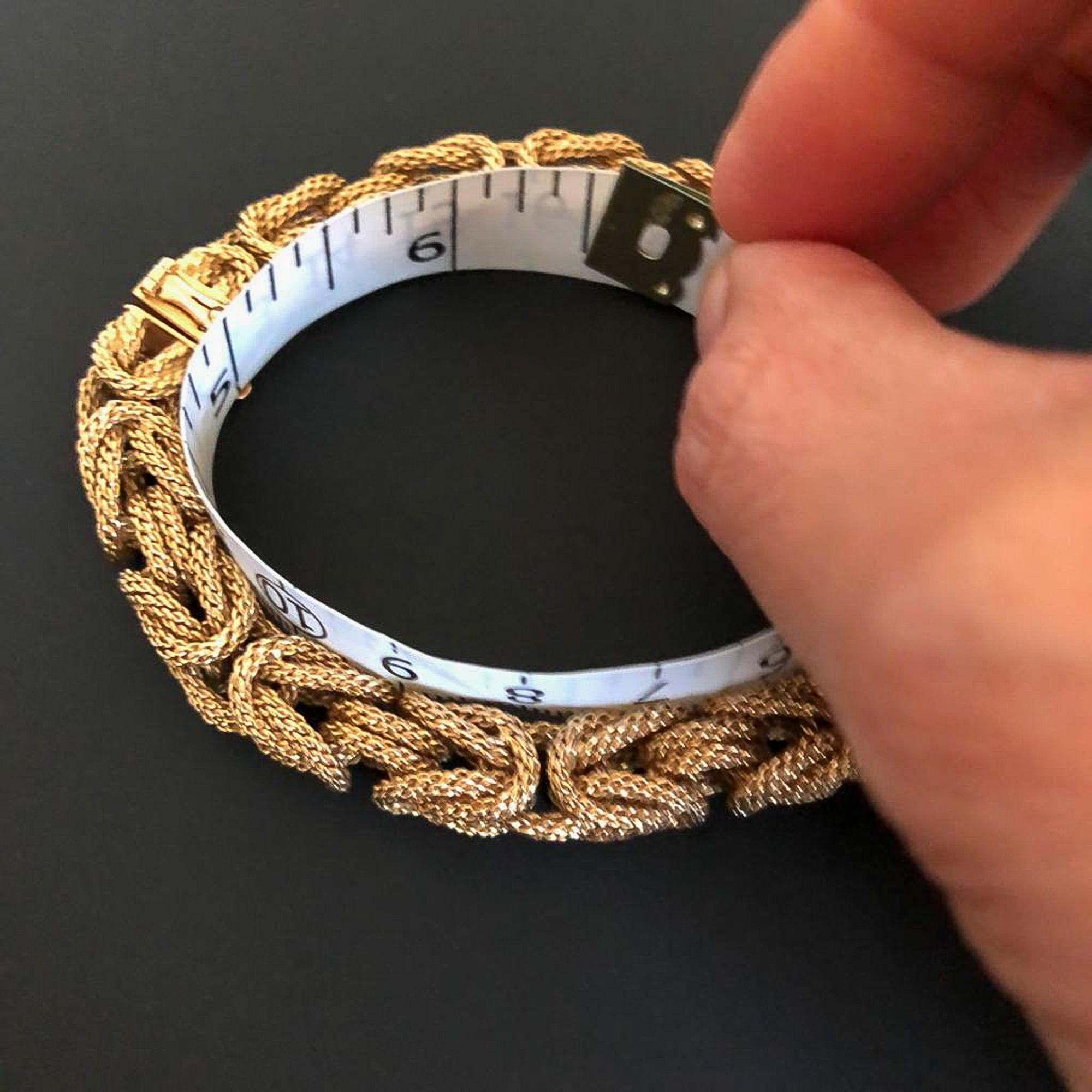 18 Karat Gold Byzantine Rope Chain Bracelet For Sale 3