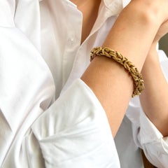 18 Karat Gold Byzantine Rope Chain Bracelet