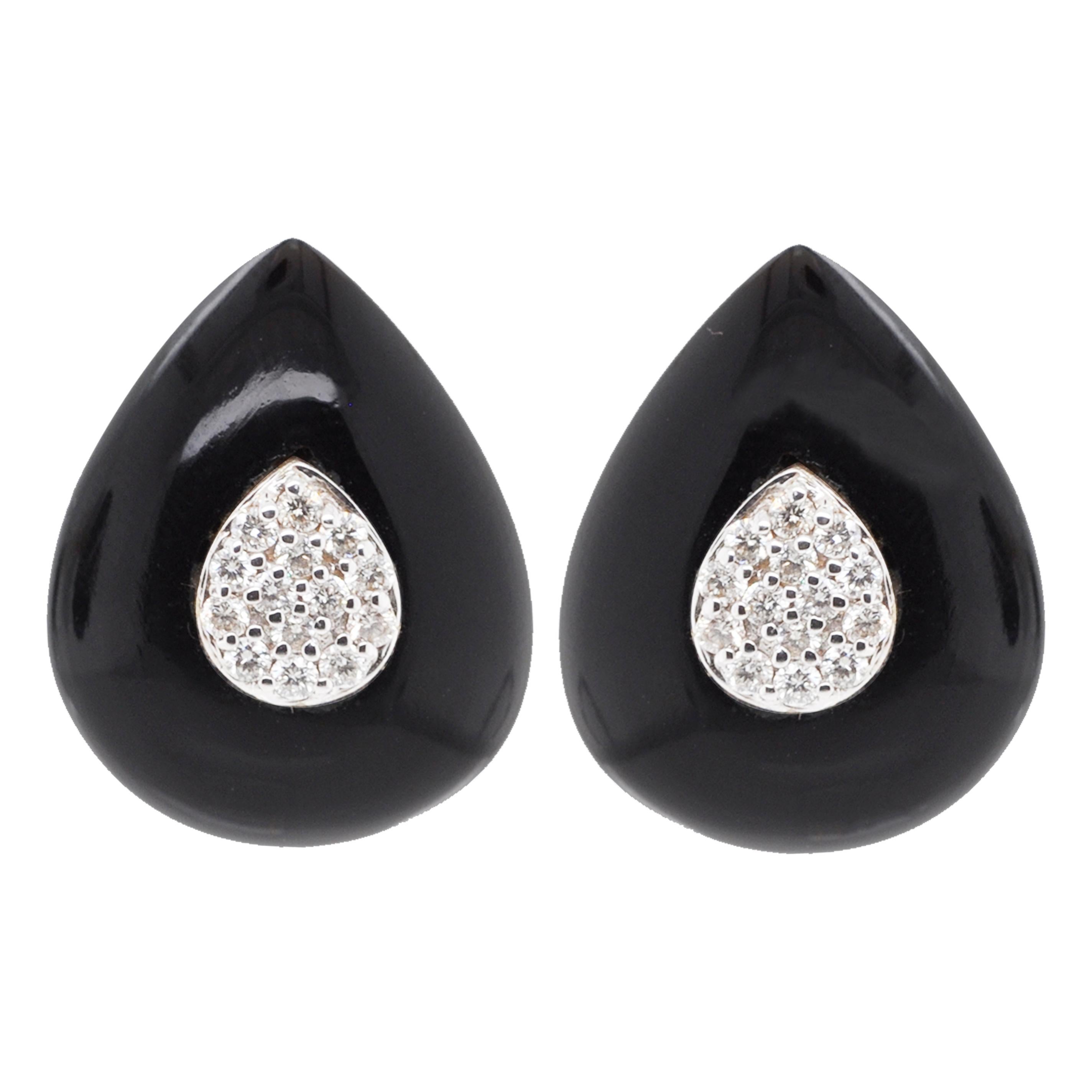 Boucles d'oreilles éventail de style Art déco en or 18 carats avec rubis, onyx baguette et diamants, taillés sur-mesure Neuf - En vente à Jaipur, Rajasthan